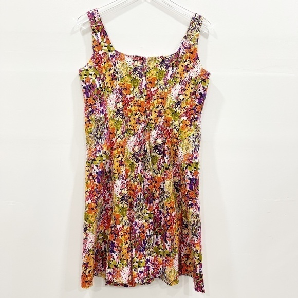 Nine West Floral Fit & Flare Pleated Dress 10 - Picture 5 of 5
